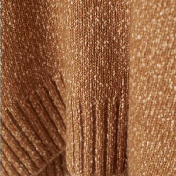 H&M | Long Sleeve Mock Turtleneck Oversized Dark Beige Sweater | S - Picture 9 of 9